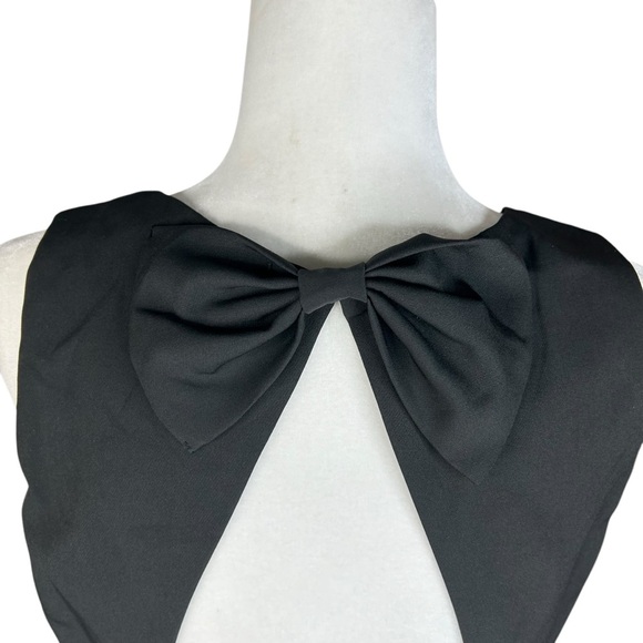 NEW LuLu's Black Open Back Midi Dress Large Bow Evening Formal Party - Picture 10 of 13
